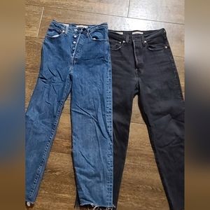 2 Levi's ribcage straight jeans size 27